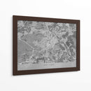 Mapa vintage gris del centro de Stuttgart, Alemania - Rosana Laiz Blursbyai | Cuadro decorativo de Canvas Lab