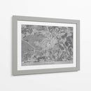 Mapa vintage gris del centro de Stuttgart, Alemania - Rosana Laiz Blursbyai | Cuadro decorativo de Canvas Lab