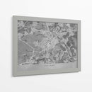 Mapa vintage gris del centro de Stuttgart, Alemania - Rosana Laiz Blursbyai | Cuadro decorativo de Canvas Lab