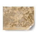 Mapa vintage sepia del centro de Stuttgart, Alemania - Rosana Laiz Blursbyai | Cuadro decorativo de Canvas Lab