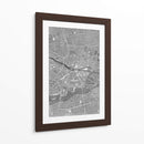 Mapa vintage gris del centro de Nurnberg, Alemania - Rosana Laiz Blursbyai | Cuadro decorativo de Canvas Lab