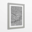 Mapa vintage gris del centro de Nurnberg, Alemania - Rosana Laiz Blursbyai | Cuadro decorativo de Canvas Lab