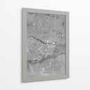 Mapa vintage gris del centro de Nurnberg, Alemania - Rosana Laiz Blursbyai | Cuadro decorativo de Canvas Lab