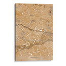 Mapa vintage sepia del centro de Nurnberg, Alemania - Rosana Laiz Blursbyai | Cuadro decorativo de Canvas Lab