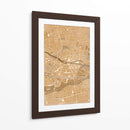 Mapa vintage sepia del centro de Nurnberg, Alemania - Rosana Laiz Blursbyai | Cuadro decorativo de Canvas Lab