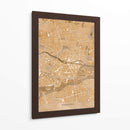 Mapa vintage sepia del centro de Nurnberg, Alemania - Rosana Laiz Blursbyai | Cuadro decorativo de Canvas Lab