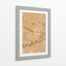 Mapa vintage sepia del centro de Nurnberg, Alemania - Rosana Laiz Blursbyai | Cuadro decorativo de Canvas Lab