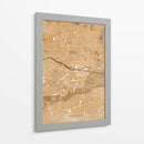 Mapa vintage sepia del centro de Nurnberg, Alemania - Rosana Laiz Blursbyai | Cuadro decorativo de Canvas Lab