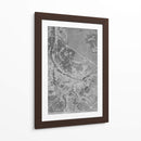 Mapa vintage gris de Nurnberg Alemania - Rosana Laiz Blursbyai | Cuadro decorativo de Canvas Lab