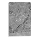 Mapa vintage gris del centro de Munchen, Alemania - Rosana Laiz Blursbyai | Cuadro decorativo de Canvas Lab