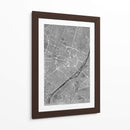 Mapa vintage gris del centro de Munchen, Alemania - Rosana Laiz Blursbyai | Cuadro decorativo de Canvas Lab