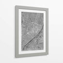 Mapa vintage gris del centro de Munchen, Alemania - Rosana Laiz Blursbyai | Cuadro decorativo de Canvas Lab