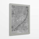 Mapa vintage gris del centro de Munchen, Alemania - Rosana Laiz Blursbyai | Cuadro decorativo de Canvas Lab