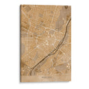 Mapa vintage en sepia del centro de Munchen, Alemania - Rosana Laiz Blursbyai | Cuadro decorativo de Canvas Lab