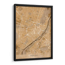 Mapa vintage en sepia del centro de Munchen, Alemania - Rosana Laiz Blursbyai | Cuadro decorativo de Canvas Lab