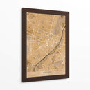 Mapa vintage en sepia del centro de Munchen, Alemania - Rosana Laiz Blursbyai | Cuadro decorativo de Canvas Lab