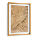 Mapa vintage en sepia del centro de Munchen, Alemania - Rosana Laiz Blursbyai | Cuadro decorativo de Canvas Lab