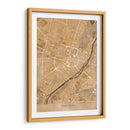 Mapa vintage en sepia del centro de Munchen, Alemania - Rosana Laiz Blursbyai | Cuadro decorativo de Canvas Lab