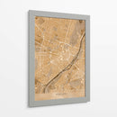 Mapa vintage en sepia del centro de Munchen, Alemania - Rosana Laiz Blursbyai | Cuadro decorativo de Canvas Lab