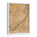 Mapa vintage en sepia del centro de Munchen, Alemania - Rosana Laiz Blursbyai | Cuadro decorativo de Canvas Lab