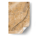 Mapa vintage en sepia del centro de Munchen, Alemania - Rosana Laiz Blursbyai | Cuadro decorativo de Canvas Lab