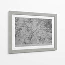 Mapa vintage gris de Munchen Alemania - Rosana Laiz Blursbyai | Cuadro decorativo de Canvas Lab