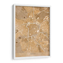 Mapa vintage sepia de Leipzig Alemania - Rosana Laiz Blursbyai | Cuadro decorativo de Canvas Lab