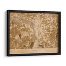 Mapa vintage sepia de Leipzig Alemania - Rosana Laiz Blursbyai | Cuadro decorativo de Canvas Lab