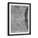 Mapa vintage gris del centro de Koln, Alemania - Rosana Laiz Blursbyai | Cuadro decorativo de Canvas Lab