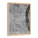 Mapa vintage gris del centro de Koln, Alemania - Rosana Laiz Blursbyai | Cuadro decorativo de Canvas Lab