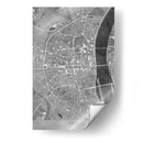 Mapa vintage gris del centro de Koln, Alemania - Rosana Laiz Blursbyai | Cuadro decorativo de Canvas Lab