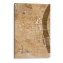 Mapa vintage sepia del centro de Koln, Alemania - Rosana Laiz Blursbyai | Cuadro decorativo de Canvas Lab