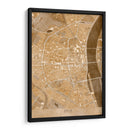 Mapa vintage sepia del centro de Koln, Alemania - Rosana Laiz Blursbyai | Cuadro decorativo de Canvas Lab
