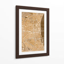 Mapa vintage sepia del centro de Koln, Alemania - Rosana Laiz Blursbyai | Cuadro decorativo de Canvas Lab