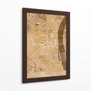 Mapa vintage sepia del centro de Koln, Alemania - Rosana Laiz Blursbyai | Cuadro decorativo de Canvas Lab