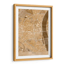 Mapa vintage sepia del centro de Koln, Alemania - Rosana Laiz Blursbyai | Cuadro decorativo de Canvas Lab