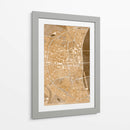 Mapa vintage sepia del centro de Koln, Alemania - Rosana Laiz Blursbyai | Cuadro decorativo de Canvas Lab
