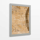 Mapa vintage sepia del centro de Koln, Alemania - Rosana Laiz Blursbyai | Cuadro decorativo de Canvas Lab