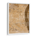 Mapa vintage sepia del centro de Koln, Alemania - Rosana Laiz Blursbyai | Cuadro decorativo de Canvas Lab