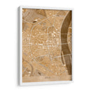 Mapa vintage sepia del centro de Koln, Alemania - Rosana Laiz Blursbyai | Cuadro decorativo de Canvas Lab