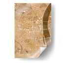 Mapa vintage sepia del centro de Koln, Alemania - Rosana Laiz Blursbyai | Cuadro decorativo de Canvas Lab
