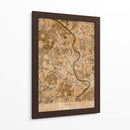 Mapa vintage sepia de Koln Alemania - Rosana Laiz Blursbyai | Cuadro decorativo de Canvas Lab