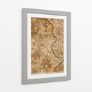 Mapa vintage sepia de Koln Alemania - Rosana Laiz Blursbyai | Cuadro decorativo de Canvas Lab