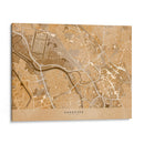 Mapa vintage sepia del centro de Hannover, Alemania - Rosana Laiz Blursbyai | Cuadro decorativo de Canvas Lab