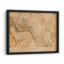 Mapa vintage sepia del centro de Hannover, Alemania - Rosana Laiz Blursbyai | Cuadro decorativo de Canvas Lab