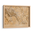 Mapa vintage sepia del centro de Hannover, Alemania - Rosana Laiz Blursbyai | Cuadro decorativo de Canvas Lab