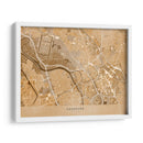 Mapa vintage sepia del centro de Hannover, Alemania - Rosana Laiz Blursbyai | Cuadro decorativo de Canvas Lab