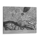 Mapa vintage gris del centro de Hamburg, Alemania - Rosana Laiz Blursbyai | Cuadro decorativo de Canvas Lab