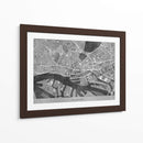 Mapa vintage gris del centro de Hamburg, Alemania - Rosana Laiz Blursbyai | Cuadro decorativo de Canvas Lab
