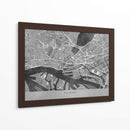 Mapa vintage gris del centro de Hamburg, Alemania - Rosana Laiz Blursbyai | Cuadro decorativo de Canvas Lab